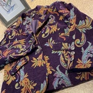 Just Reduced! Vintage Robert Louis Purple Tapestry Floral  Blazer Jacket XL